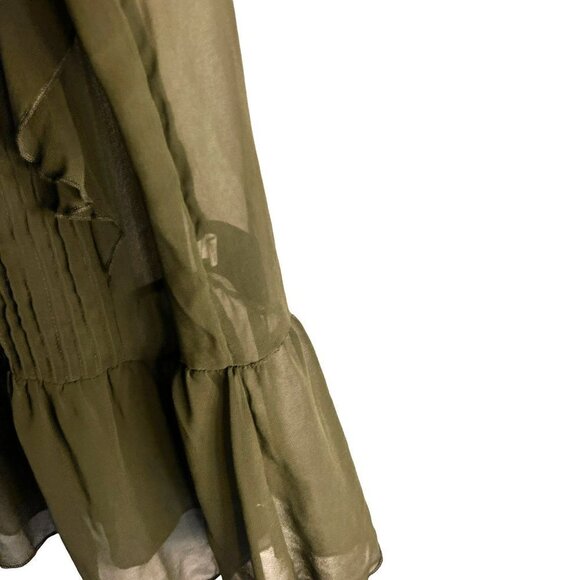 COPY - Who What Wear Olive Green Sheer Fabric Girls Top Sku 1055 Size XS - Picture 9 of 12